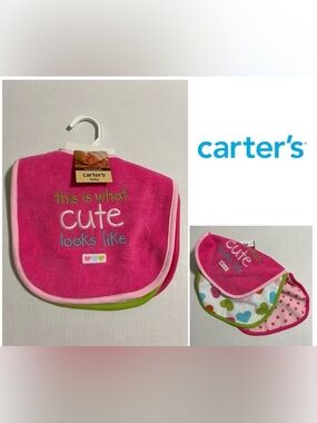 🆕CARTER’S - NWT - 3PK - INFANT GIRLS BIBS